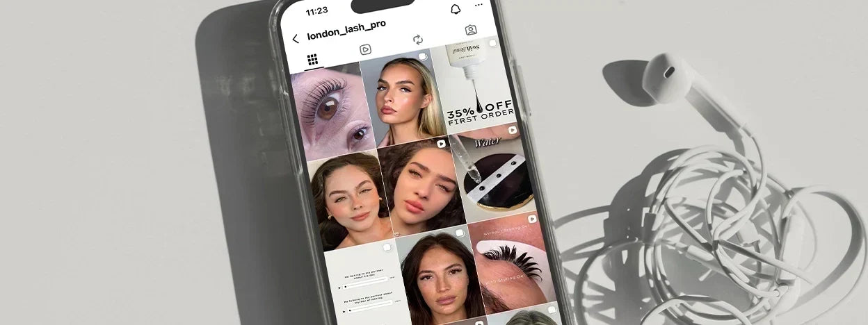 Lash Technician's Instagram account for an eyelash extension business
