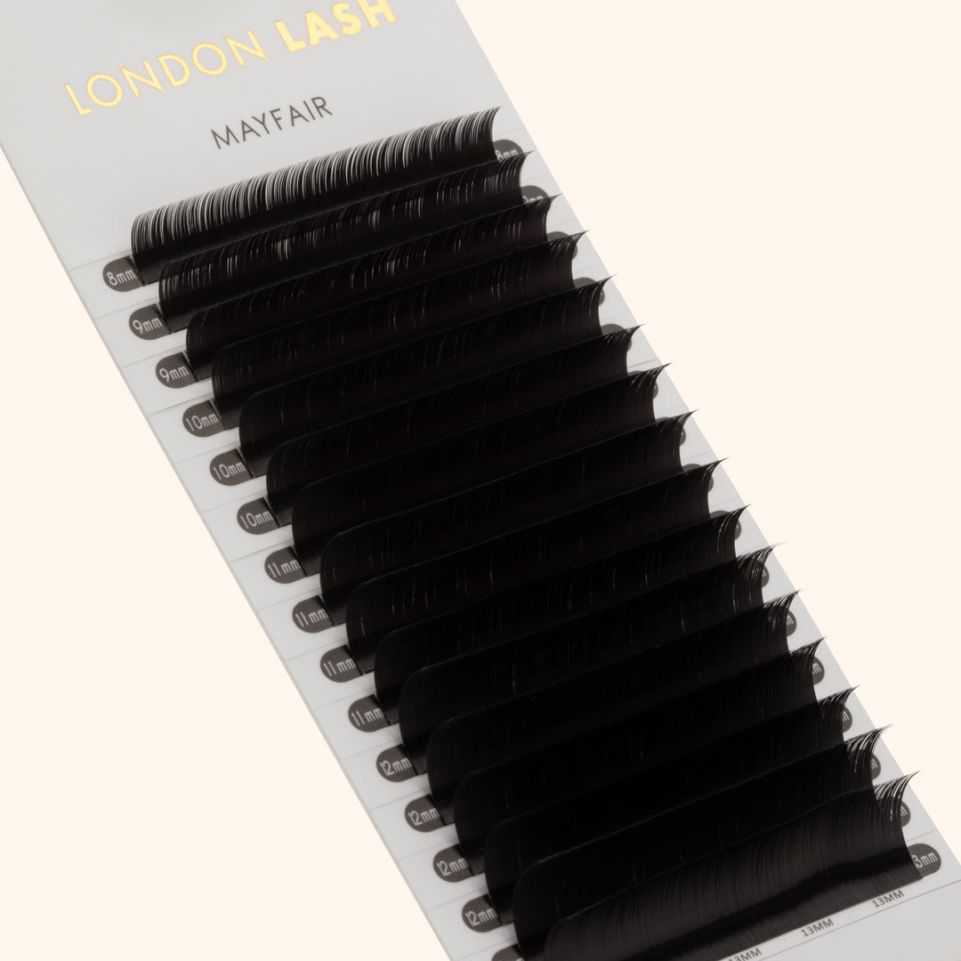 Volume Faux Mink Mayfair Lashes 0.06 with M curl for cat eye styling, NEW curl trend, perfect for lifting outer corners.