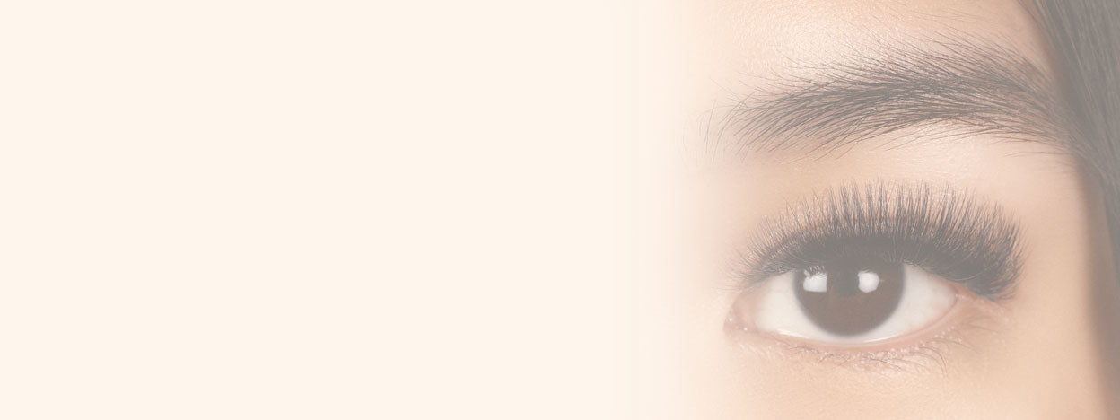 Close-up of Russian Volume eyelash extensions