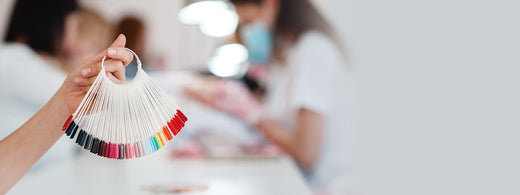 An image of a range of gel nail colours