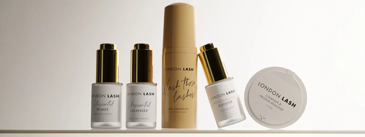 Pre-treatment products for natural lashes before applying eyelash extensions