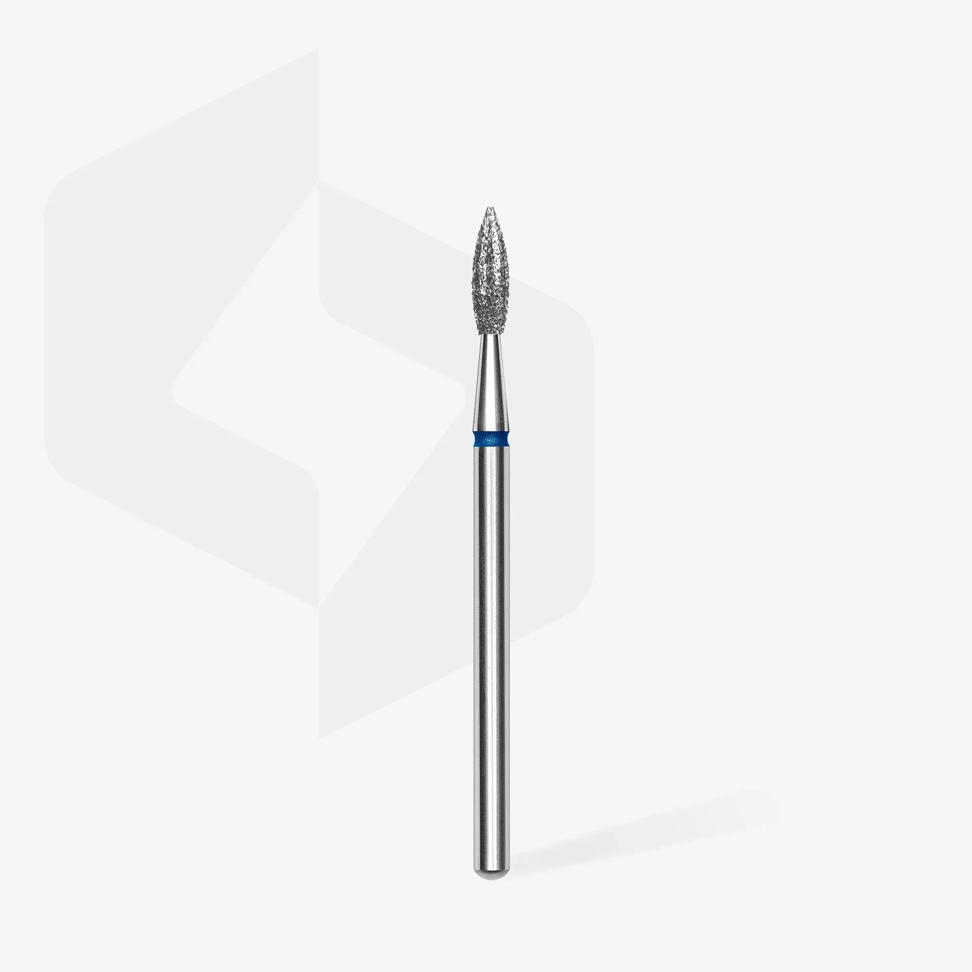 Diamond nail drill bit pointed flame blue EXPERT head diameter 2,3 mm / working part 8 mm