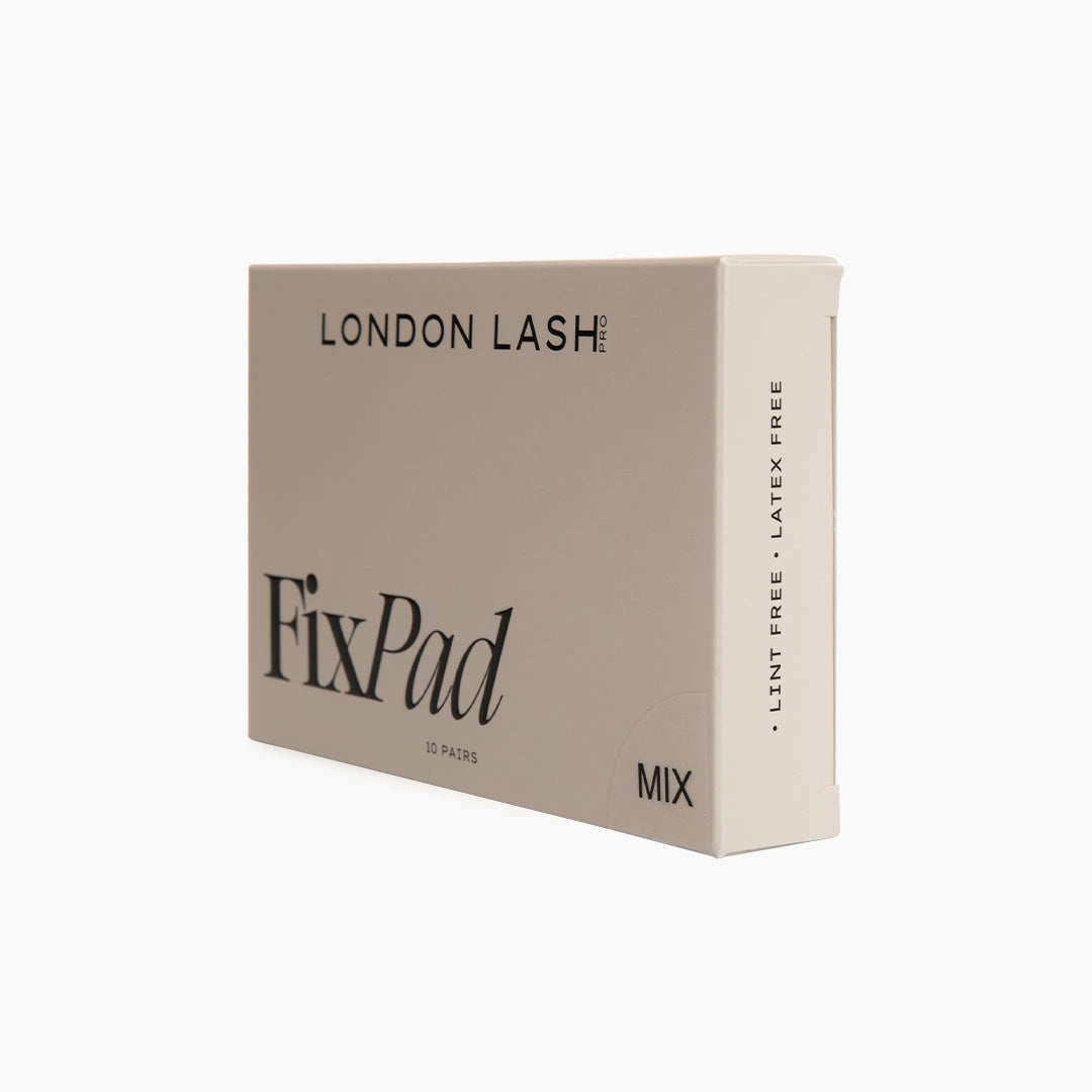 London Lash Fix Pads horizontal packaging on a white background 