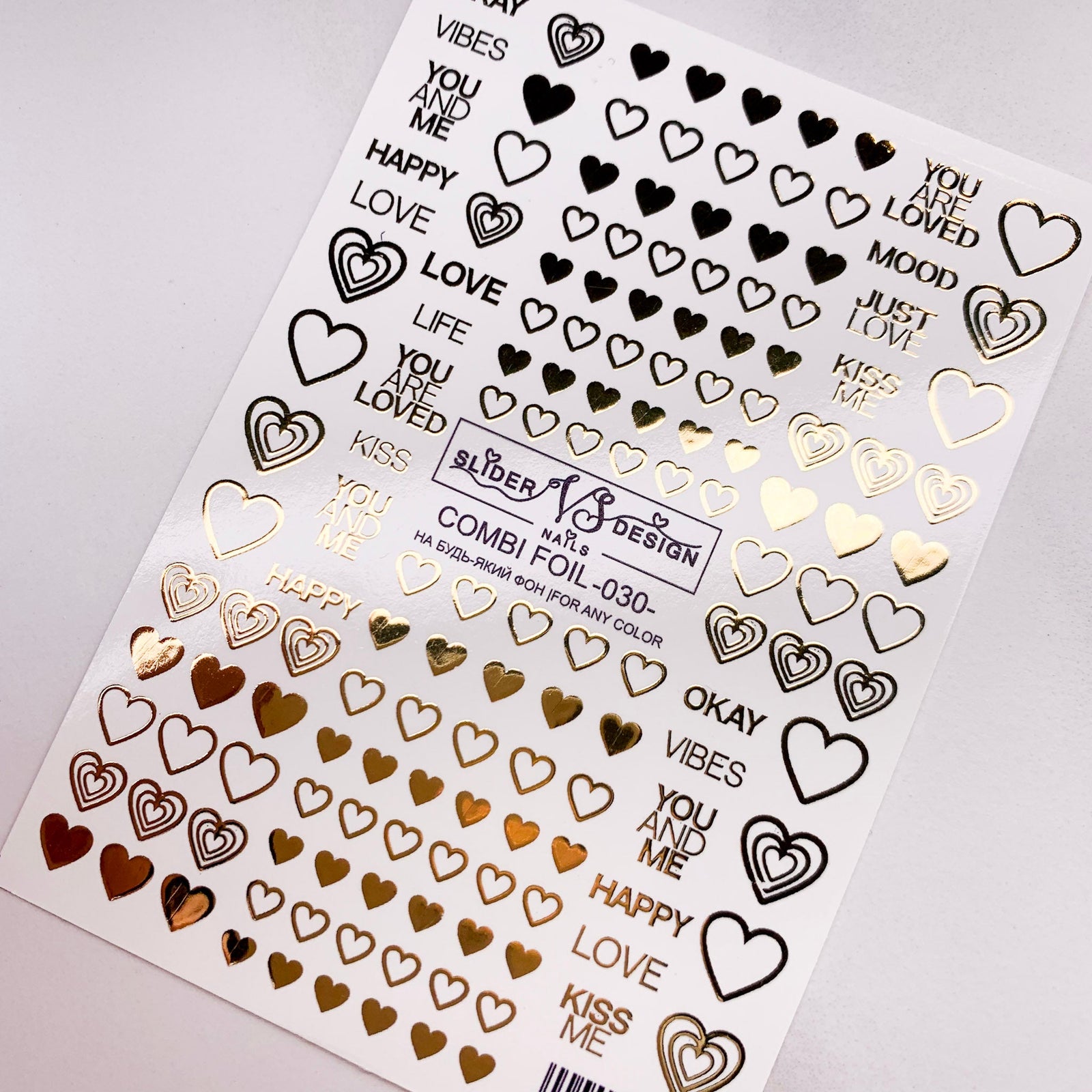 gold hearts vs combo foil 030 by miss dolla best nail company UK