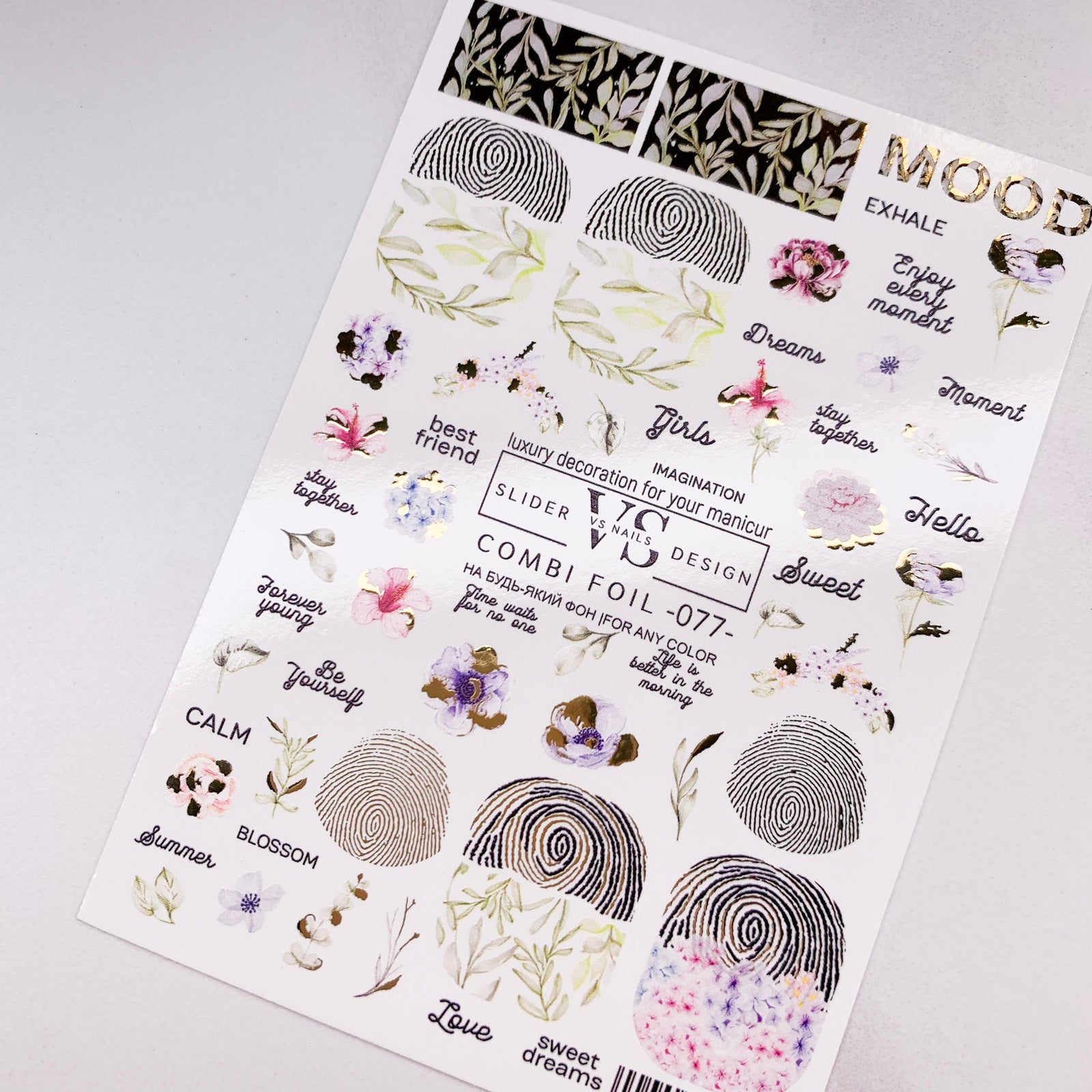 vs combi foil 077 cute nail film designs from nail company UK miss dolla