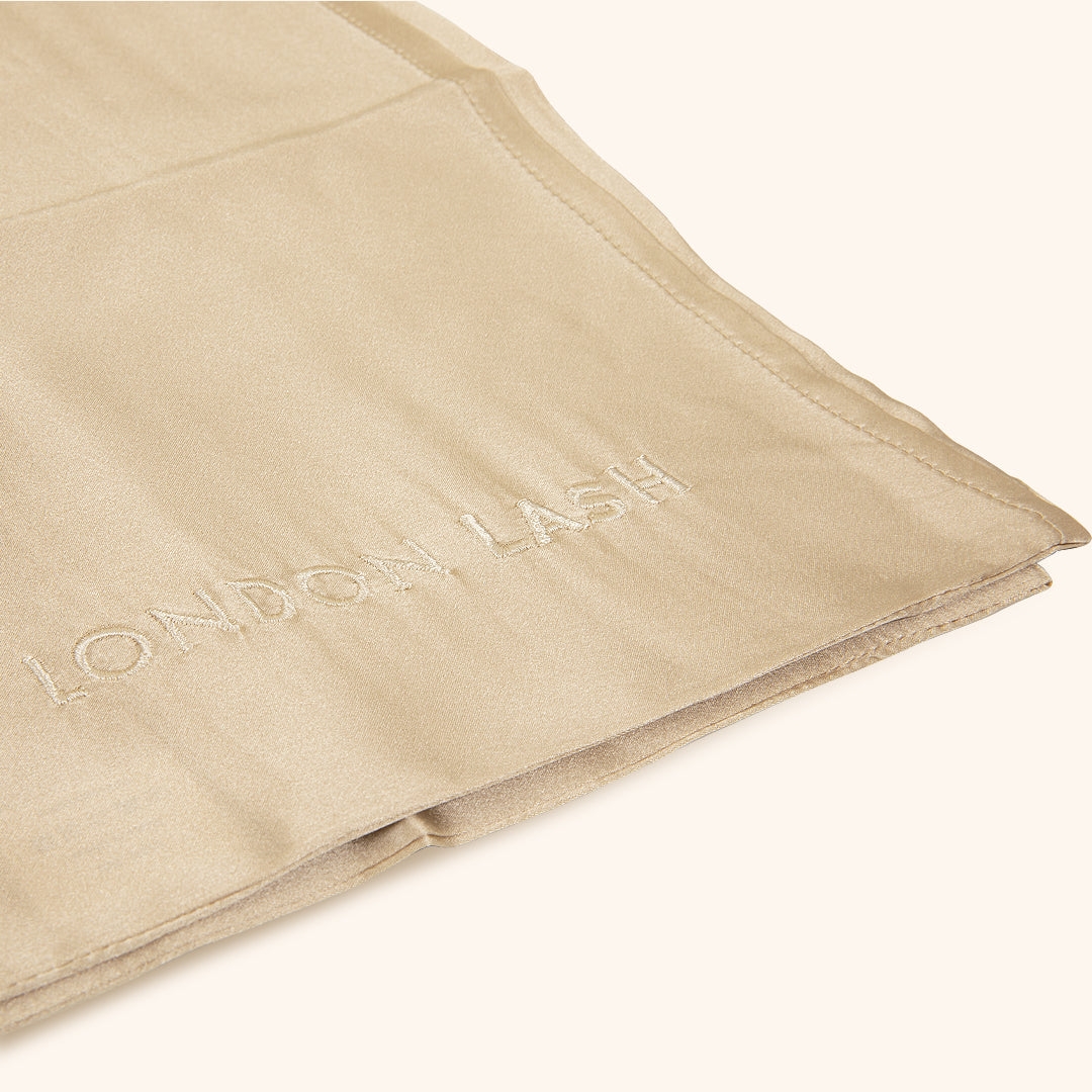 London Lash Beige Silk Pillowcase