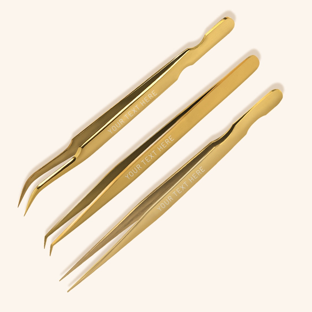 Engrave eyelash extension tweezers