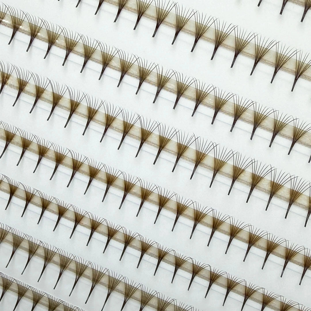 BROWN Narrow Premade/Promade Fans 8D 0.05 720 fans - Mixed Lengths