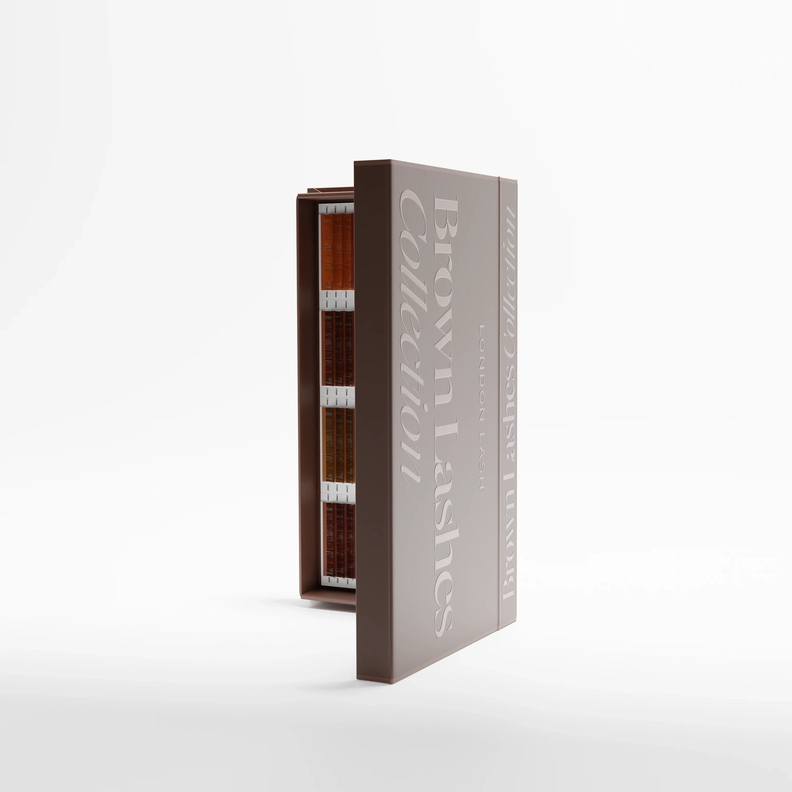 Brown Lashes Collection box on a white background