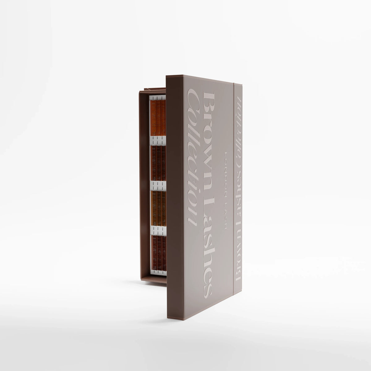 Brown Lashes Collection box on a white background