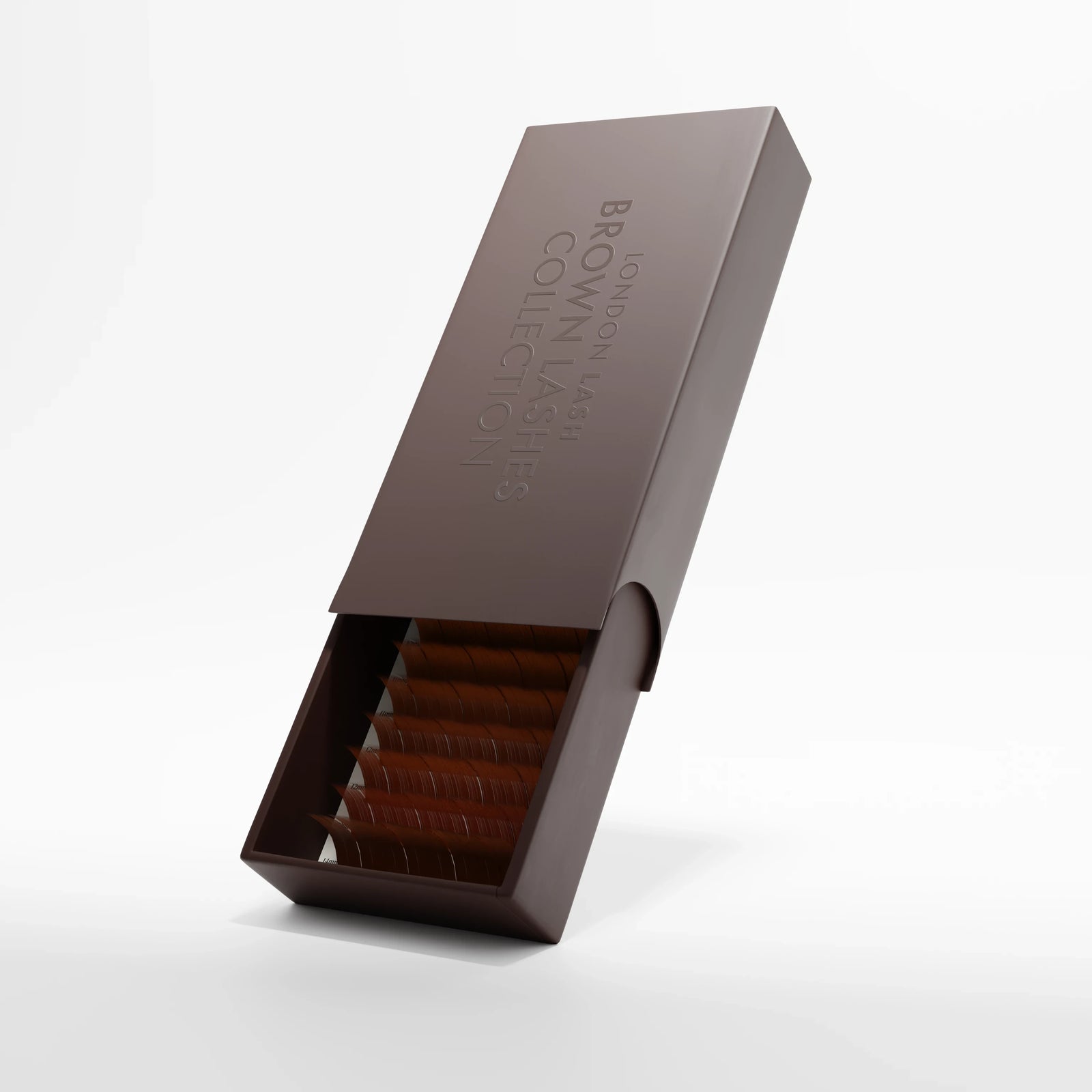 Box of London Lash Brown Lashes Collection on a white background