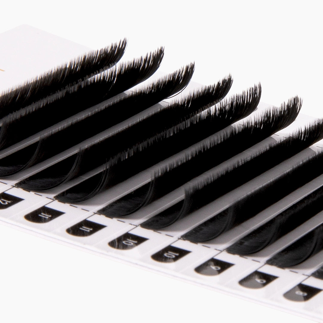 London Lash Camellia 0.03 lashes close up of lash strips showing the colour and curl