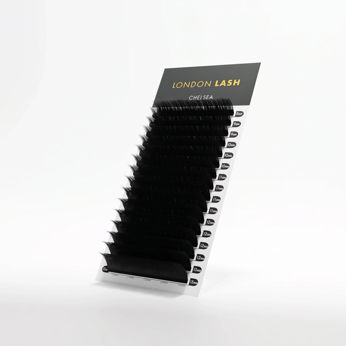 Chelsea eyelash extension strip with 'London Lash' branding on a white background
