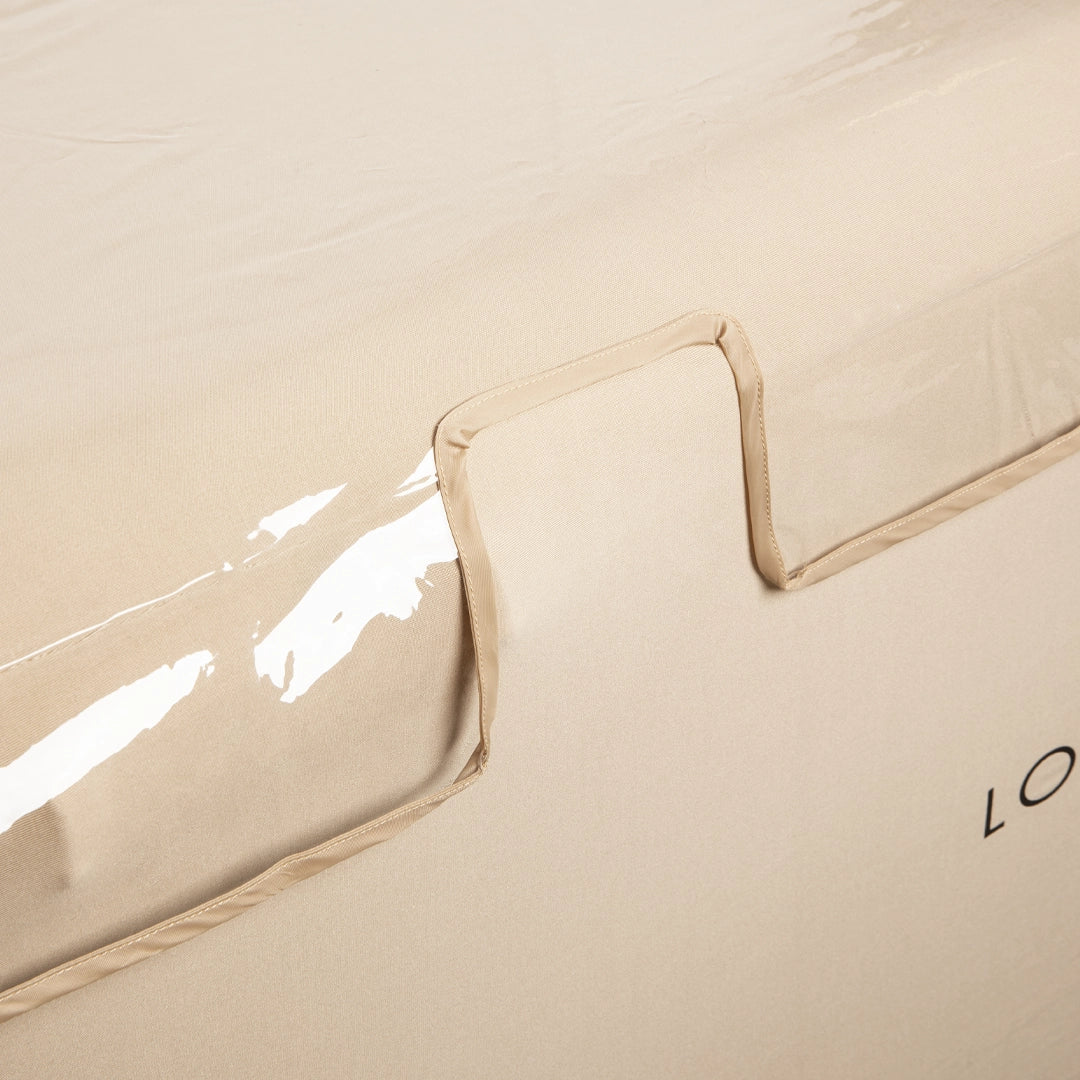 Close-up of a beige Clear Beauty Bed Cover