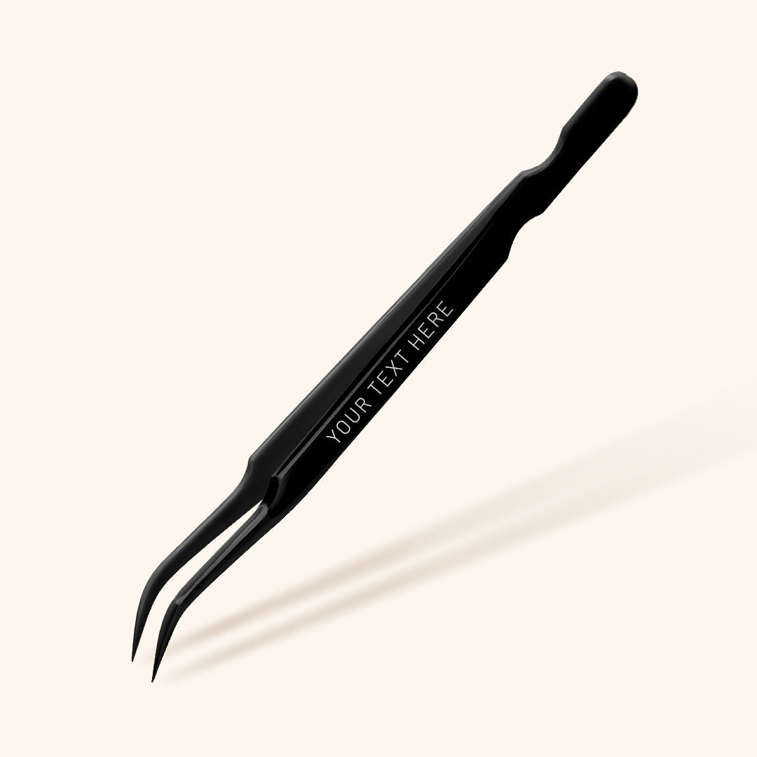 Curved lash isolation tweezers