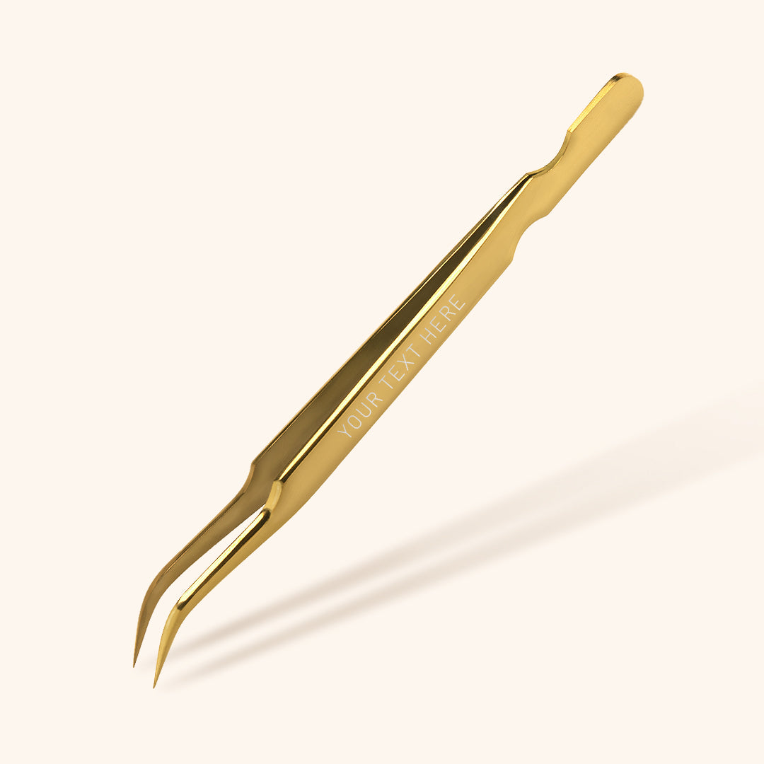 Curved lash isolation tweezers