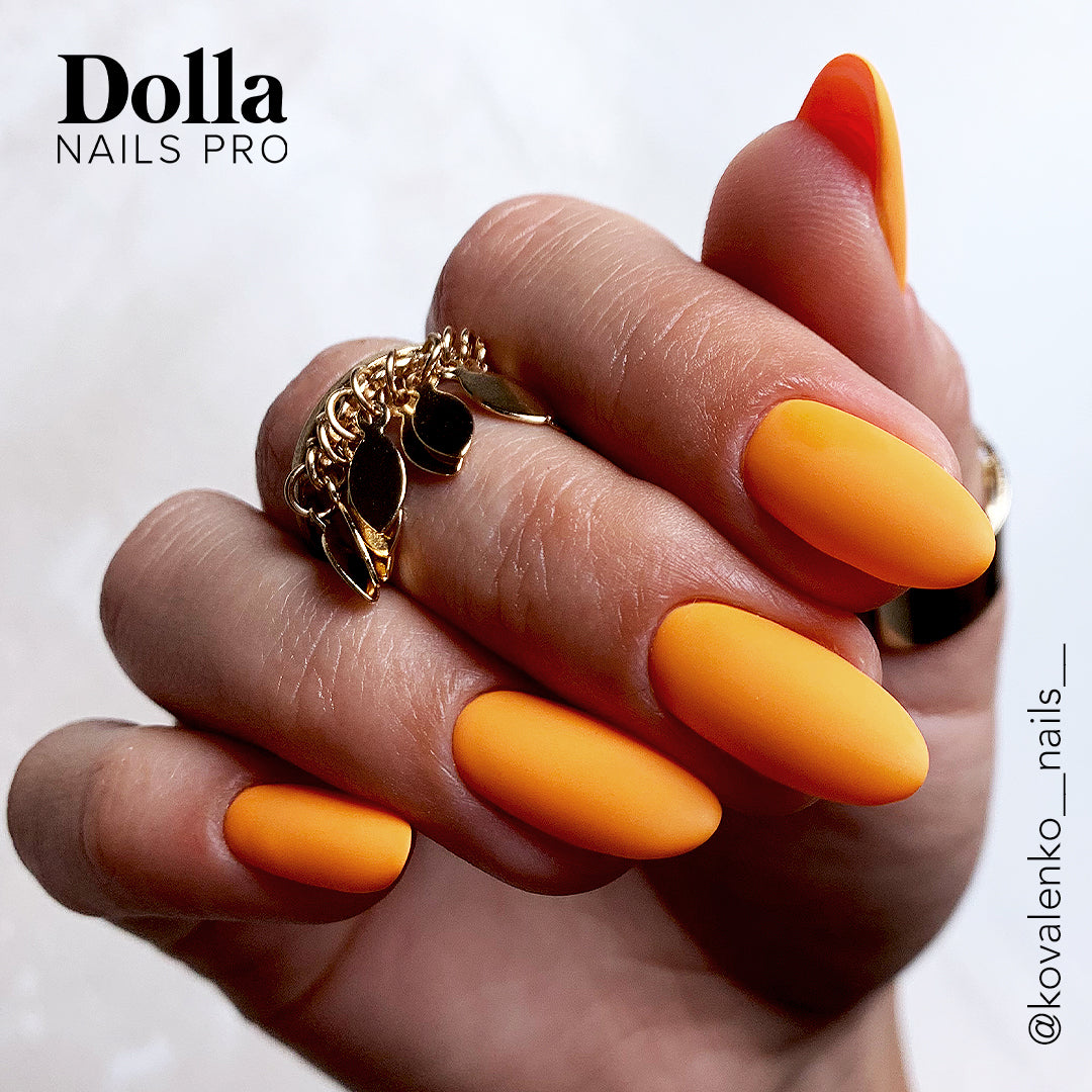 Nails painted with "Tangerine Dream" gel nail polish