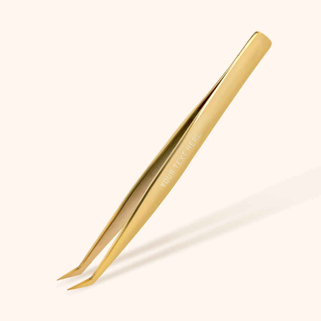 Gold Fine Tip eyelash extension tweezers