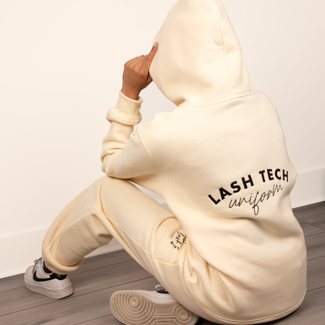 Beautiful London Lash Sweatpants for Lash Technicians, Best Lash Tech Uniform