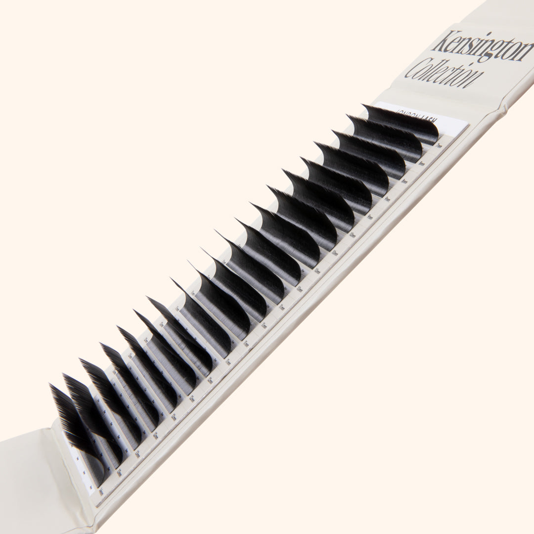 Kensington lashes, volume lash extensions on lash tray, best volume lashes, best eyelash extensions for volume, best Russian volume lashes, best eyelash extensions for volume 0.085