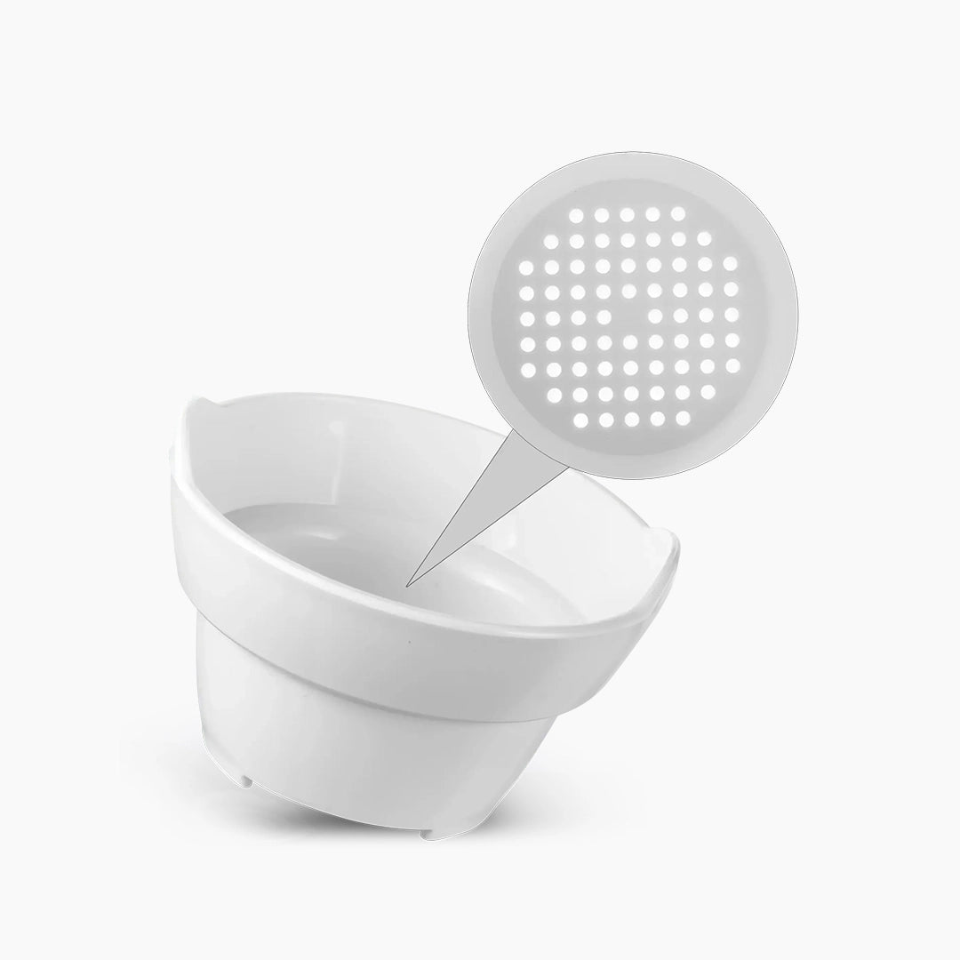White lash lifting tool with perforated base on a white background