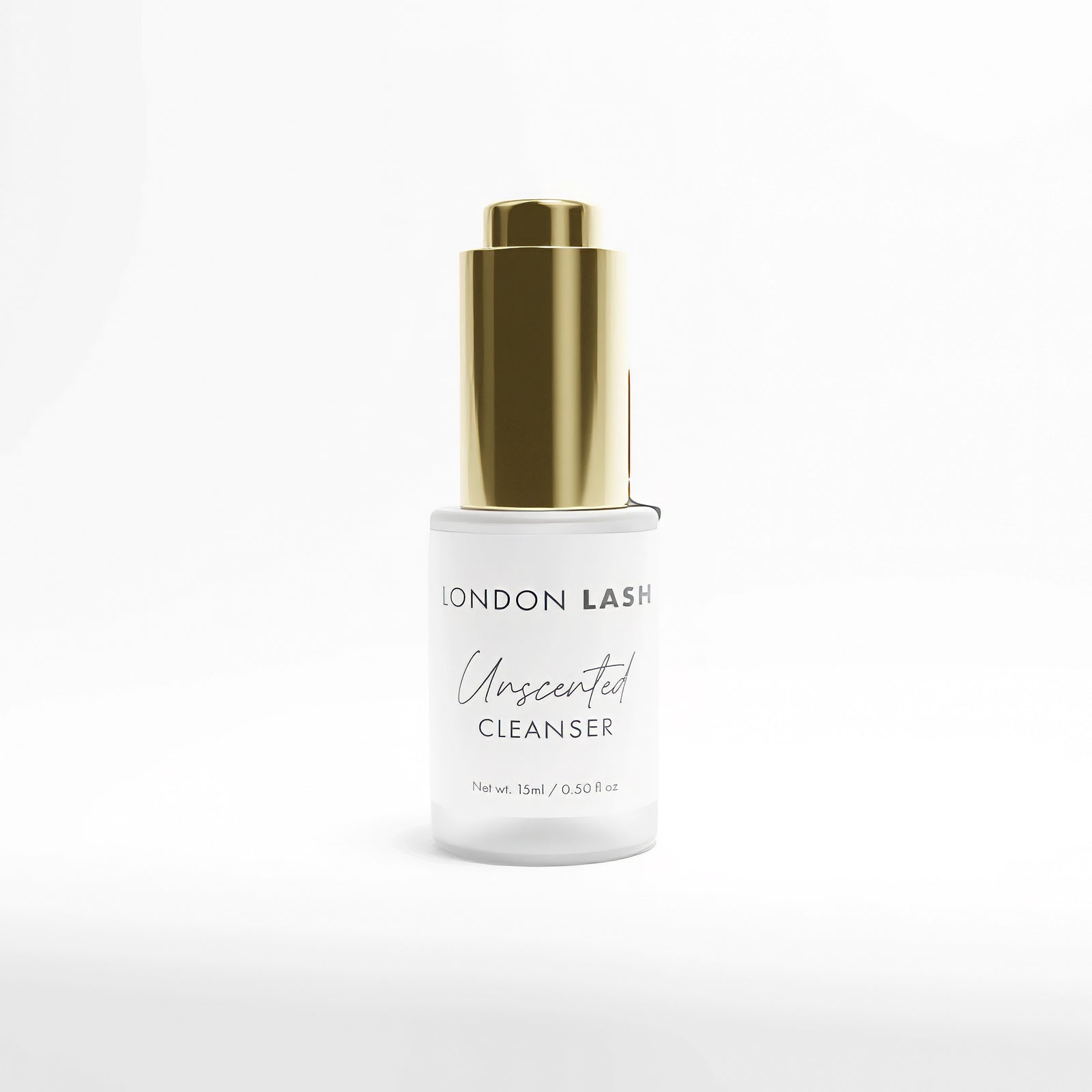 Bottle of London Lash Coconut Cleanser on a white background