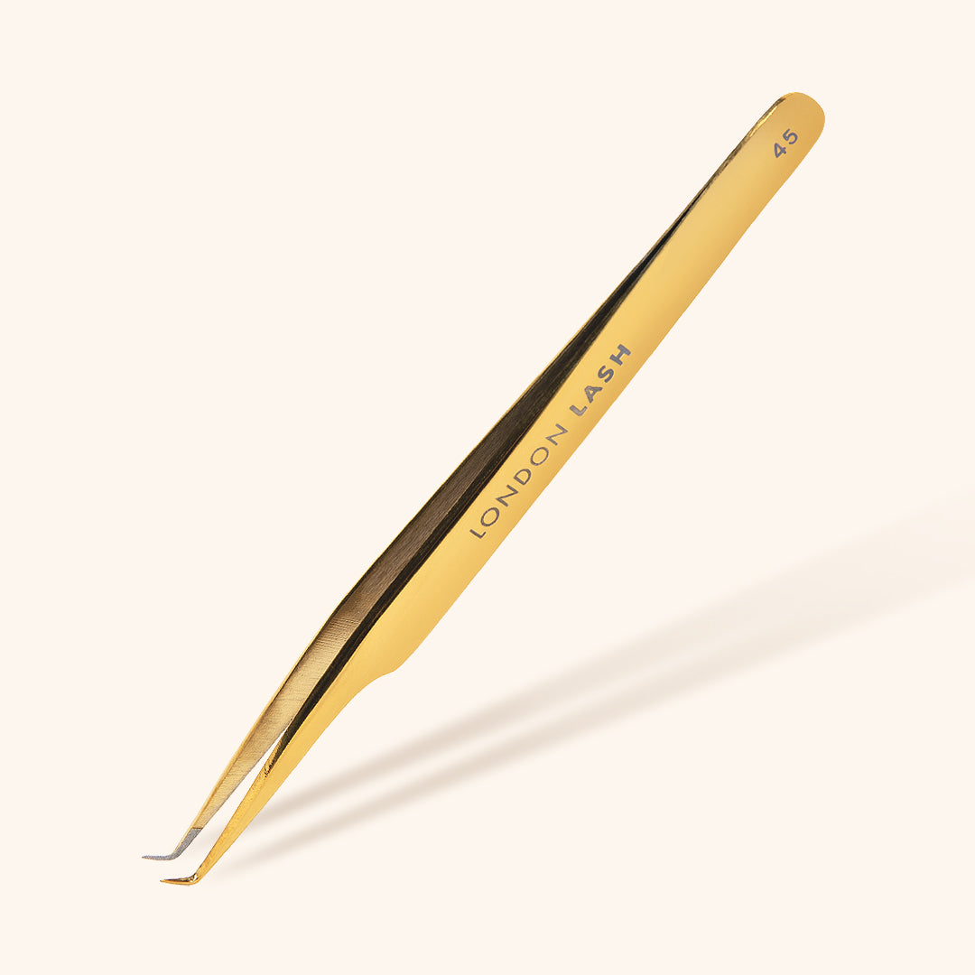 Fiber Tip Mega Volume Lash Extension Tweezers in Gold