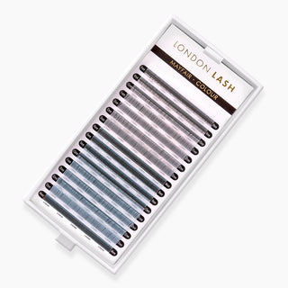 Silver / Light Blue Faux Mink Coloured Lashes - C / 0.07