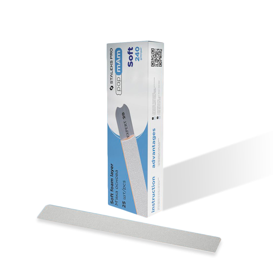 Staleks Disposable White Files with Soft Foam Layer EXPERT 20 (Various Grits, 25 pcs)