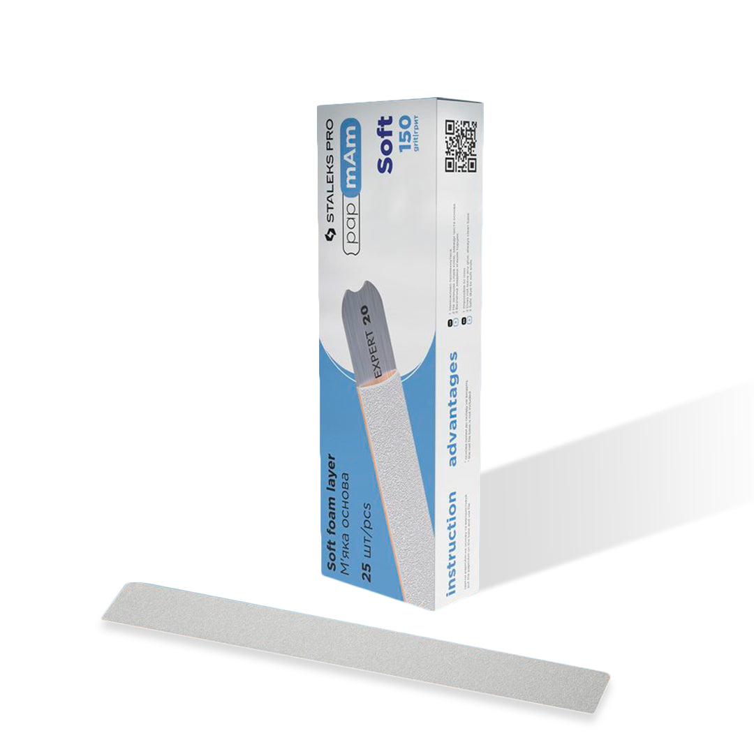 Staleks Disposable White Files with Soft Foam Layer EXPERT 20 (Various Grits, 25 pcs)