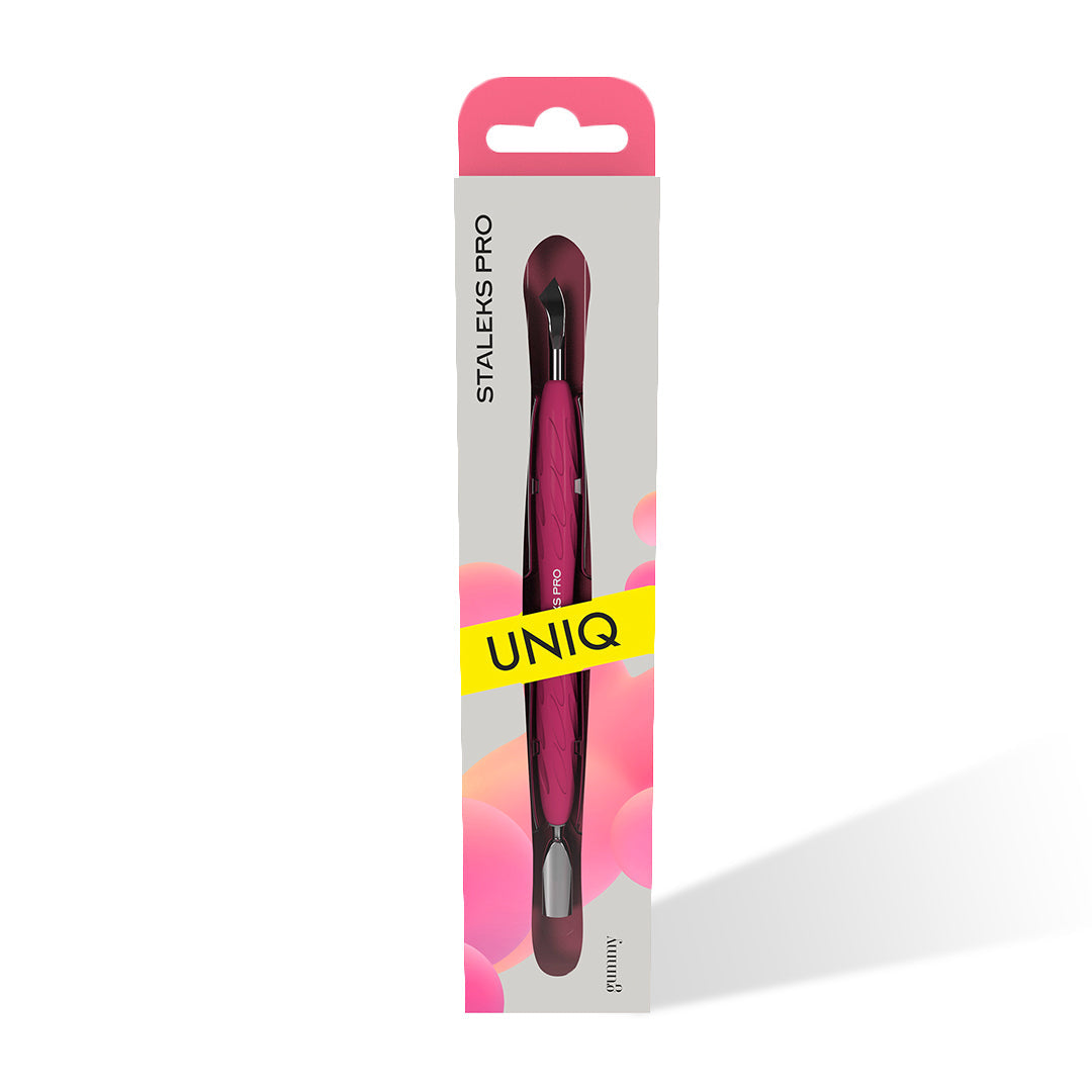 Staleks Gummy Manicure Rounded Narrow Pusher with Bent Blade UNIQ 10 TYPE 4.2