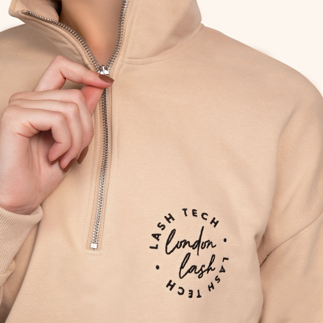 London Lash Funnel Neck Zip Sweatshirt