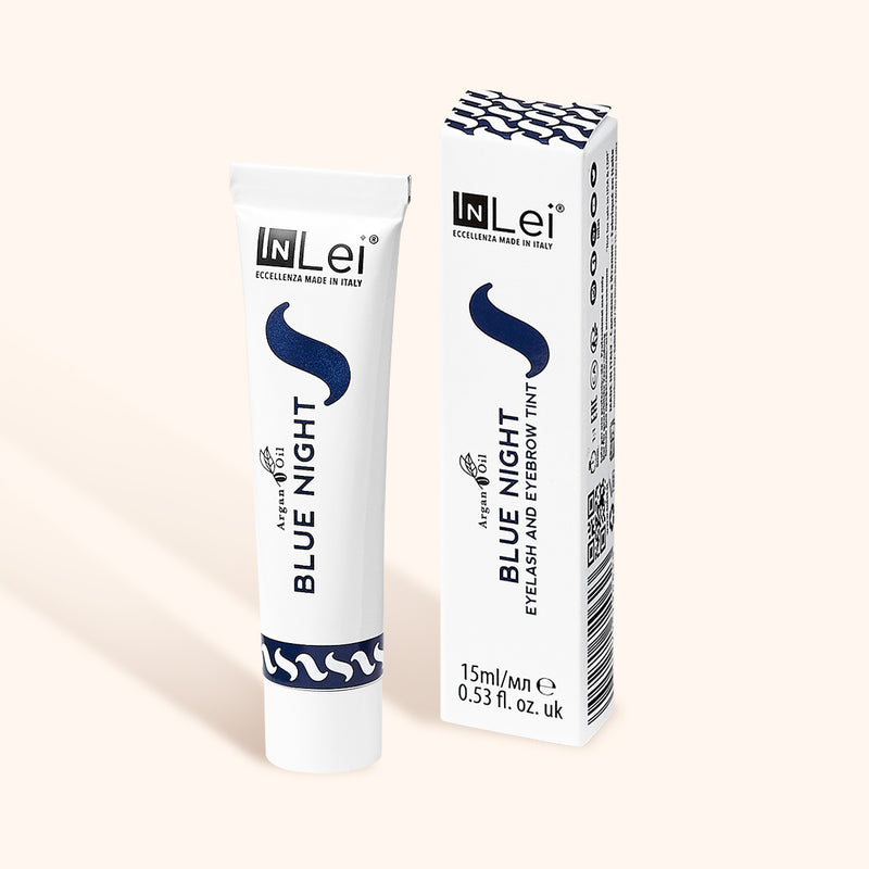 Lash and Brow blue night tint squeezable tube and box