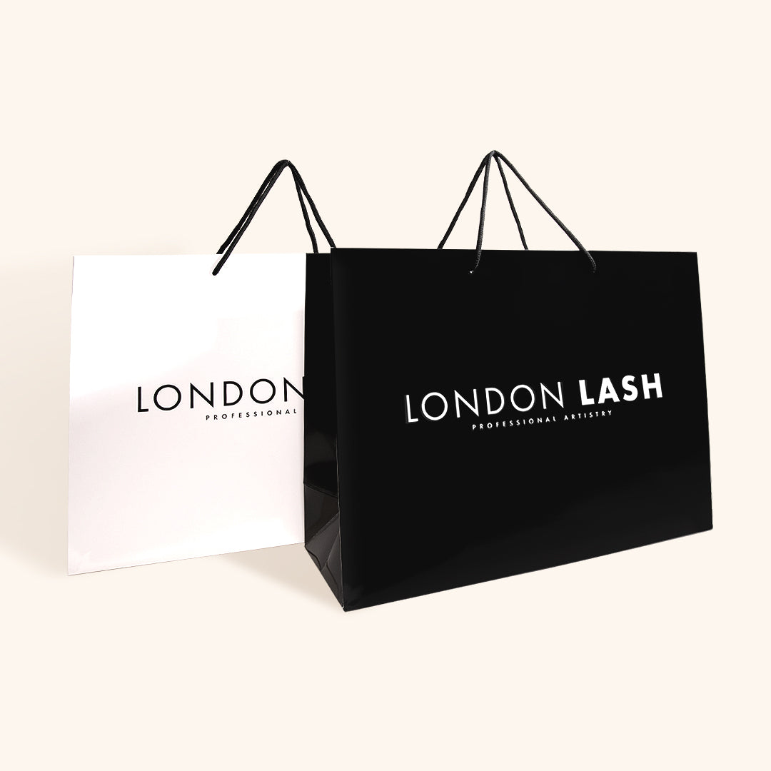 London Lash Reusable Paper Bag - Small / Black and White