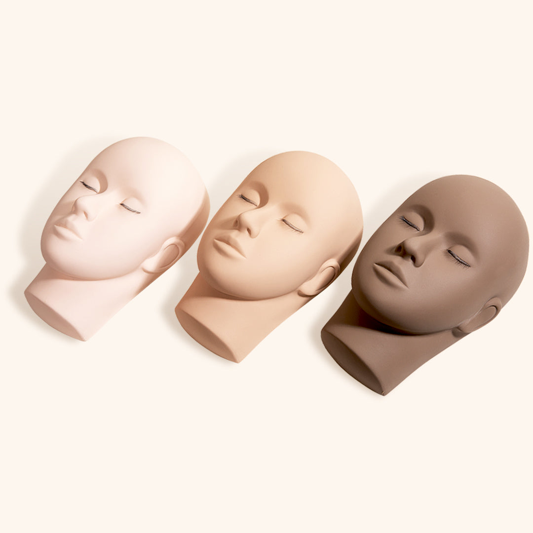 3 Mannequin Heads for lash training 