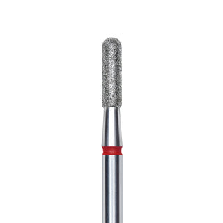 Staleks Pro Diamond Rounded "cylinder" Nail Drill Bit - Red/2.3mm