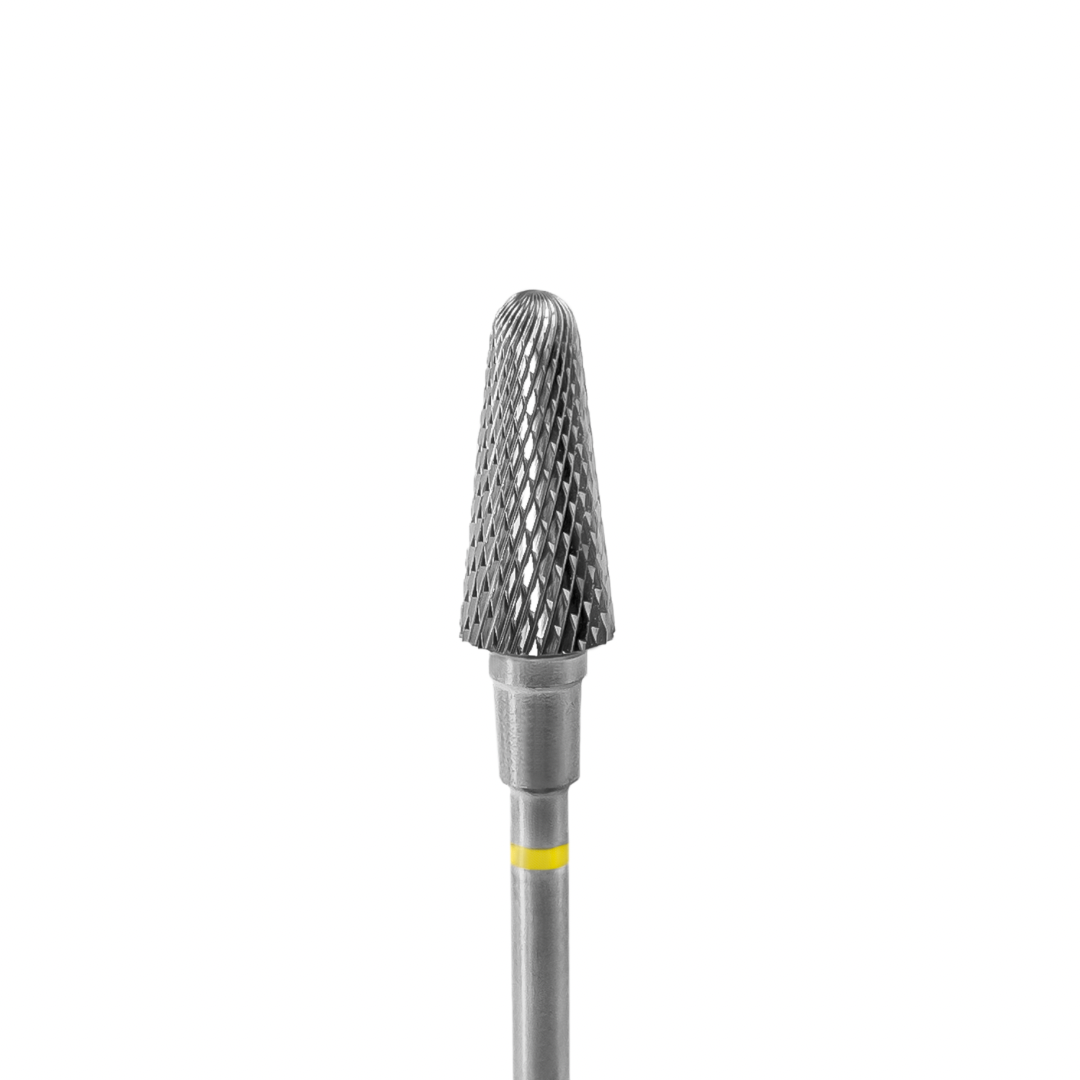 Staleks Carbide nail drill bit, &quot;frustum&quot; yellow, head diameter 6mm / working part 14mm FT70Y060/14.